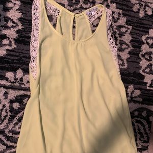 Yellow open back shirt